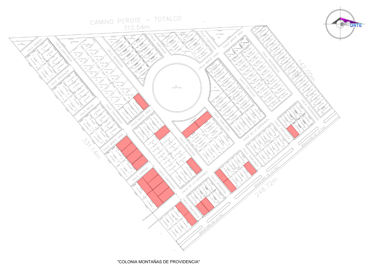 Plano disponibilidad de Lotes de Montañas de Providencia